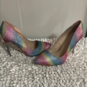 Rainbow Glitter Stiletto Heels